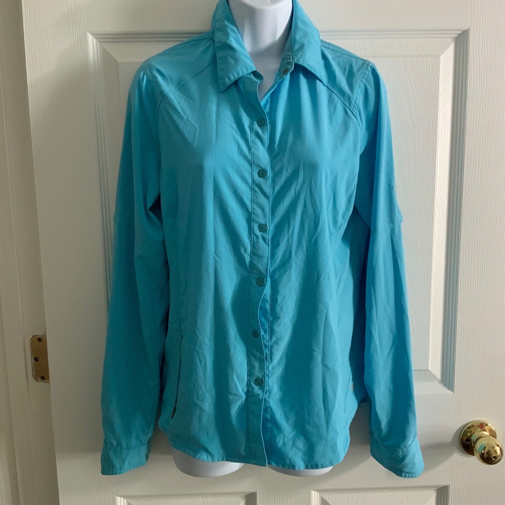 Omni Wick Evap Columbia Woman's Turquoise Shirt size Small